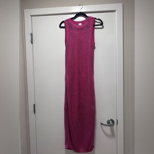 Sleeveless Pink Knit Maxi Dress